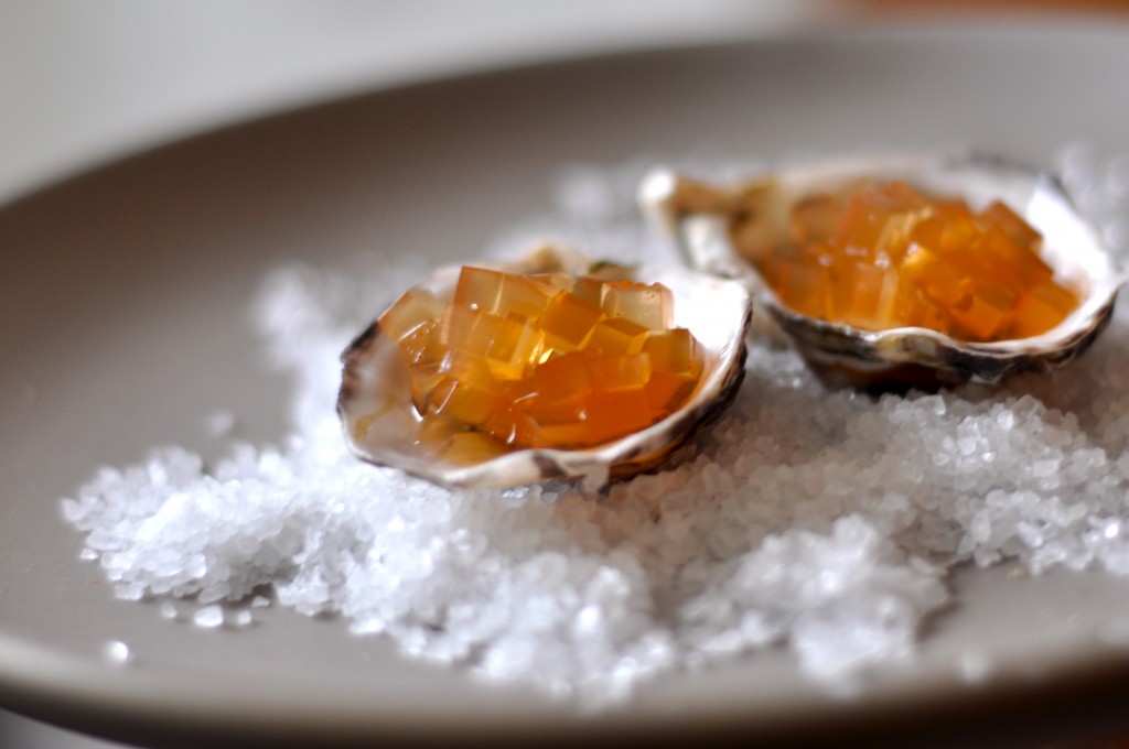 Oysters with Rasam Gelée