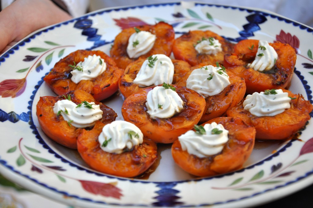 Grilled Apricot Appetizer With Herbed Boat Cheese & Honey Amy Glaze's