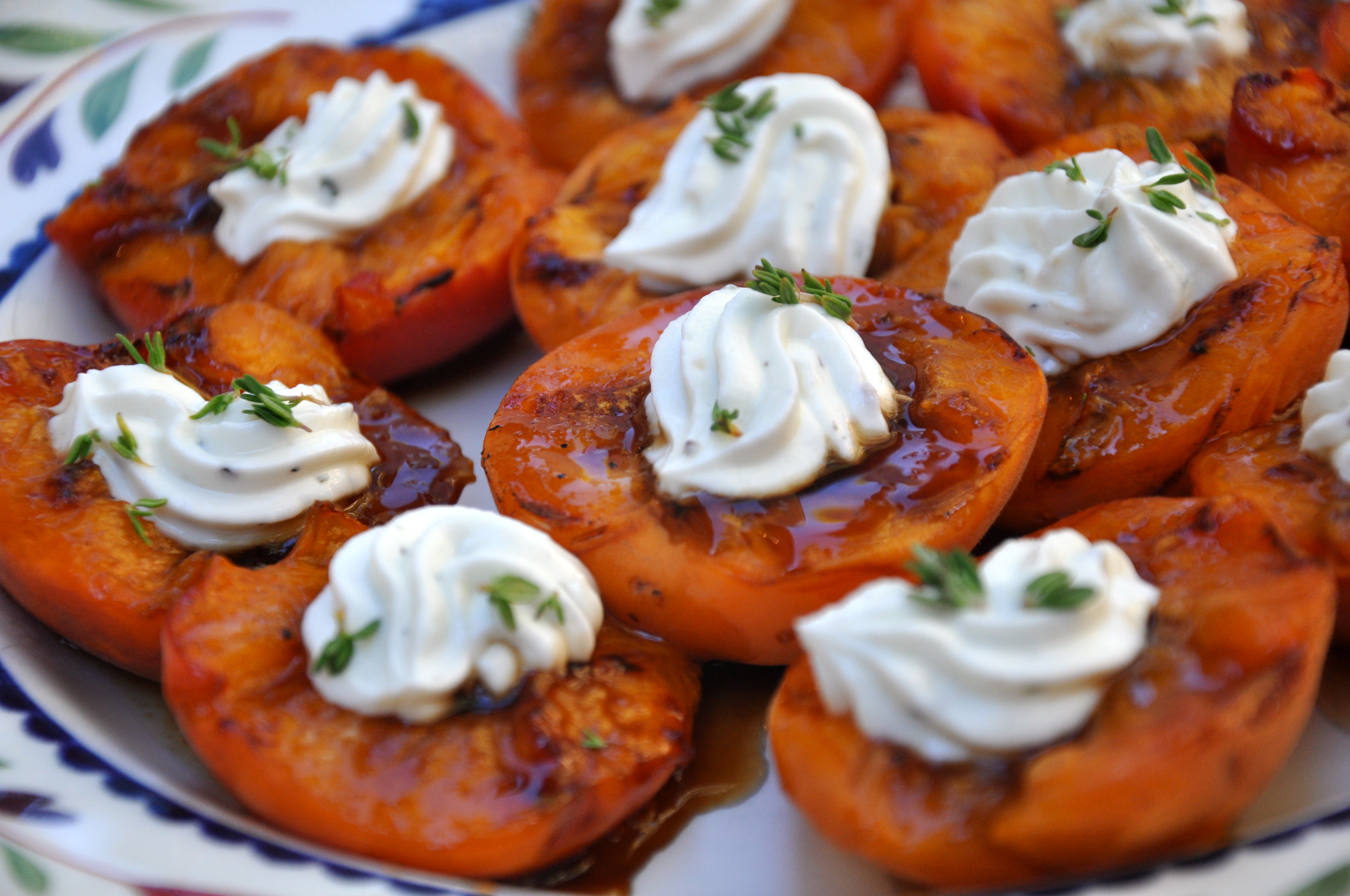 Grilled Apricot Appetizer With Herbed Boat Cheese & Honey Amy Glaze's