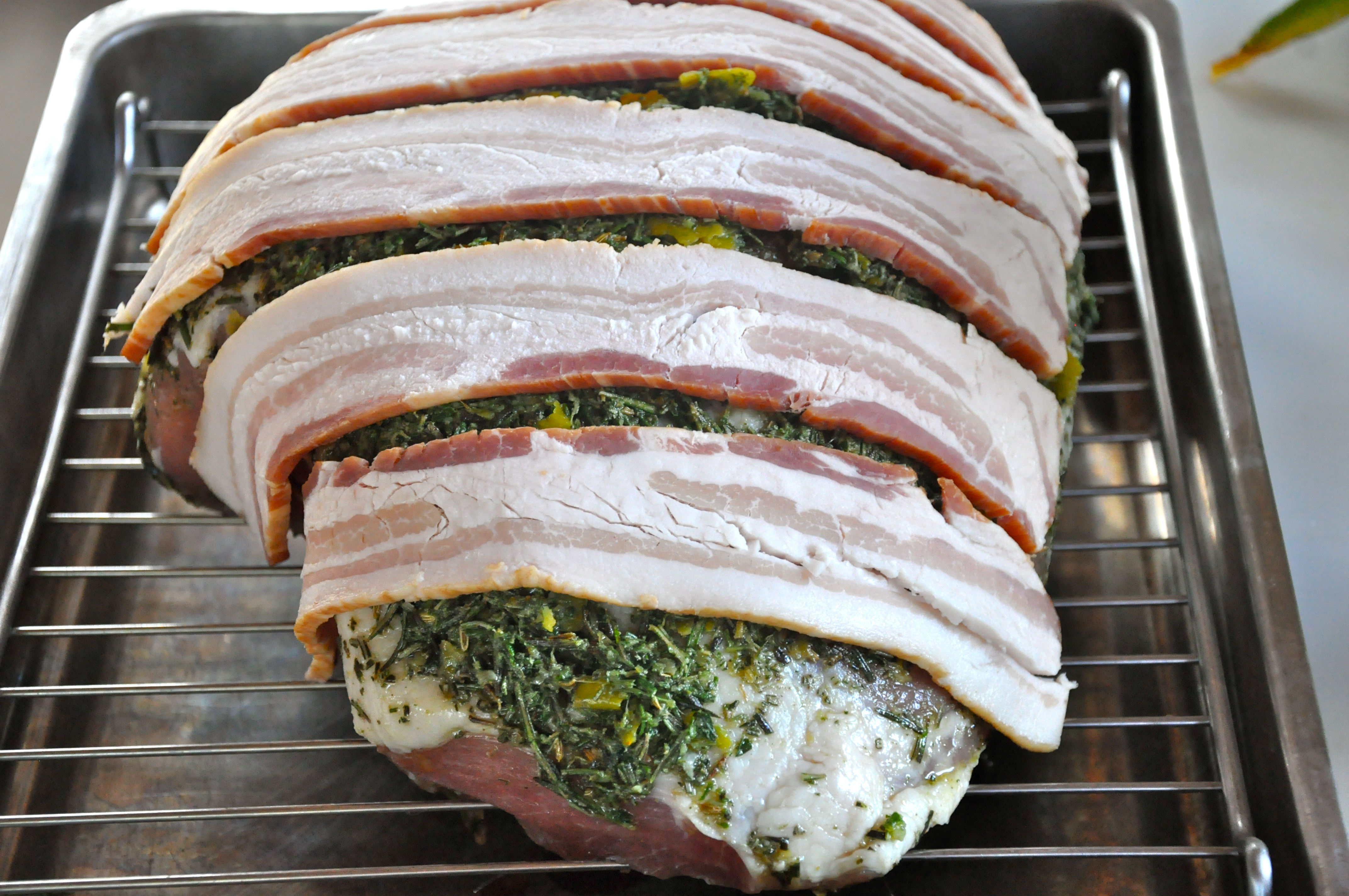 Fresh Ham With Citrus Peel & Fennel Seed Herb Crust Amy Glaze's Pommes D'Amour