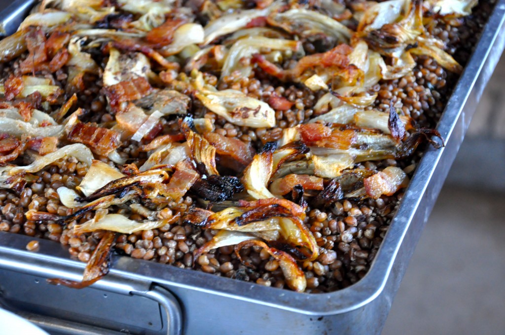 Wheat Berries and Roasted Onions and Fennel