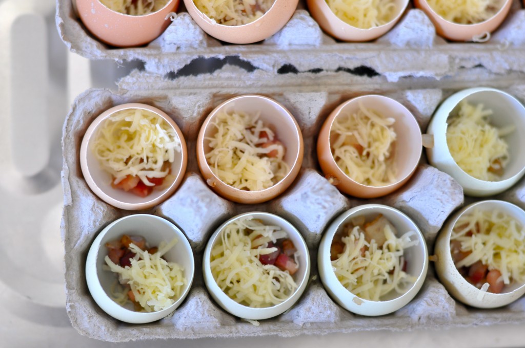 Quiche Lorraine in Egg Shell Cups