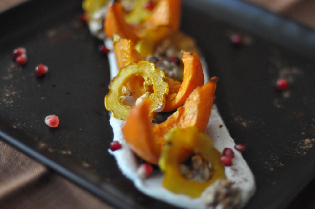 Delicata and Golden Nugget Squash in Nogada Sauce
