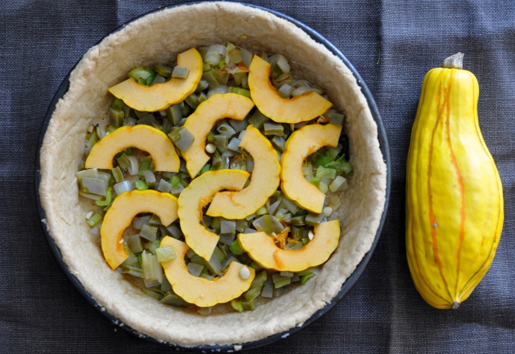 Nopales and Delicata Squash Quiche