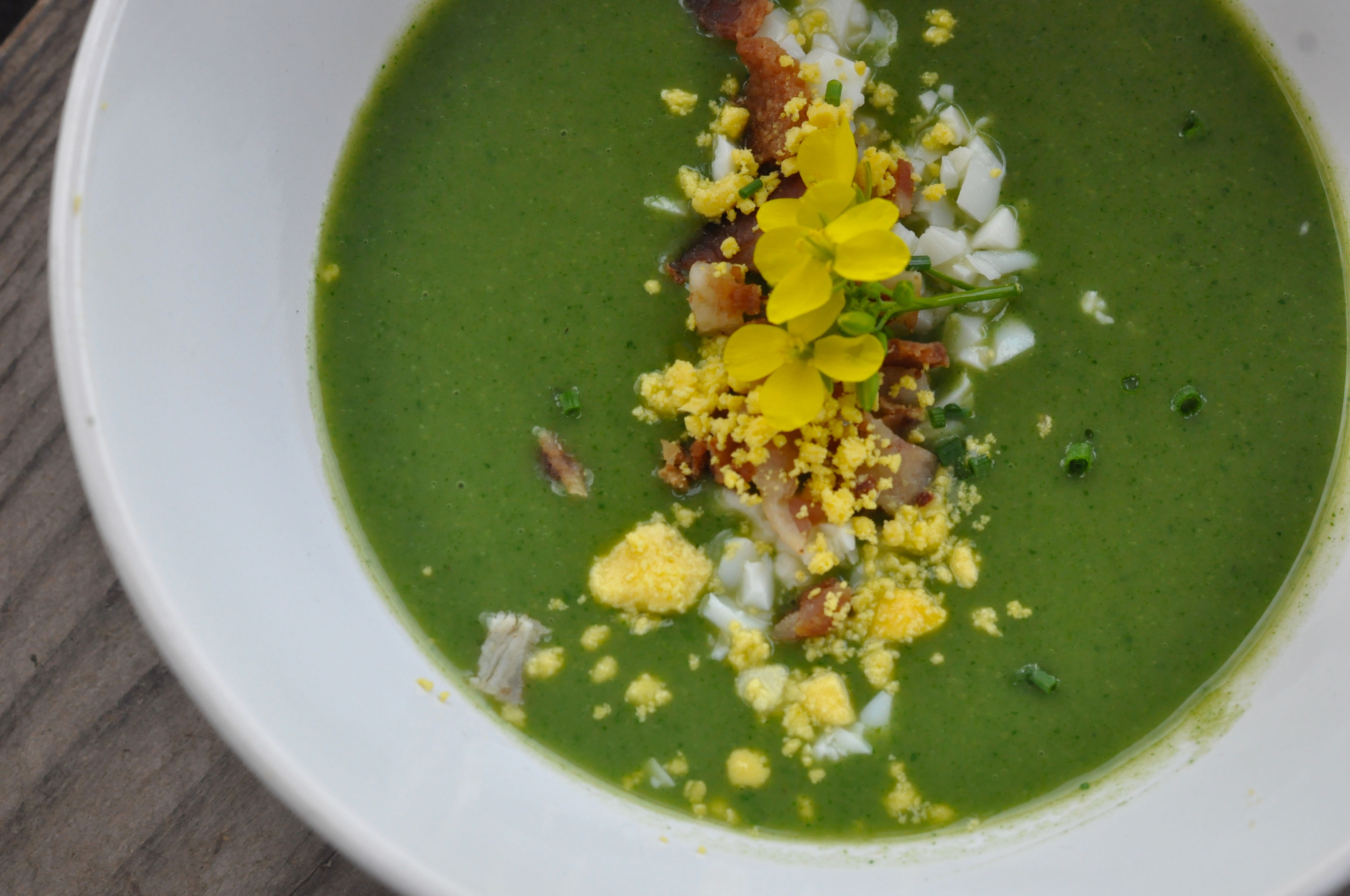 Green Garlic & Nettle Vichyssoise Amy Glaze's Pommes D'Amour