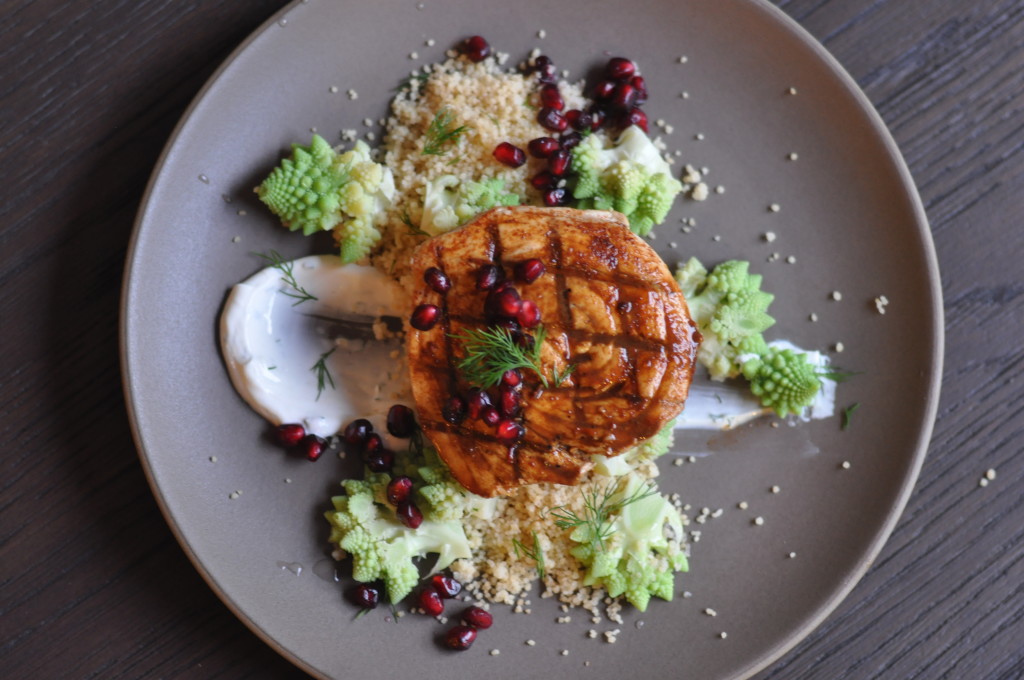 Pomegranate Grilled Swordish with Sumac & Saffron Marinade
