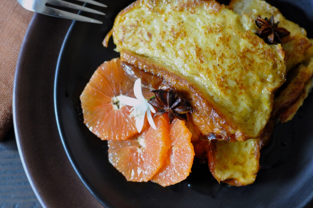 Baked French Toast with Orange Blossom Maple Syrup