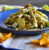 Squash Blossom & Pesto Pasta Salad