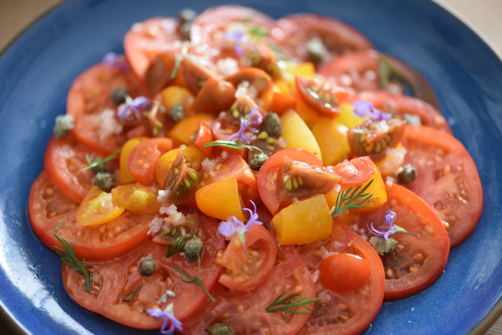 Early Girl tomatoes and capers
