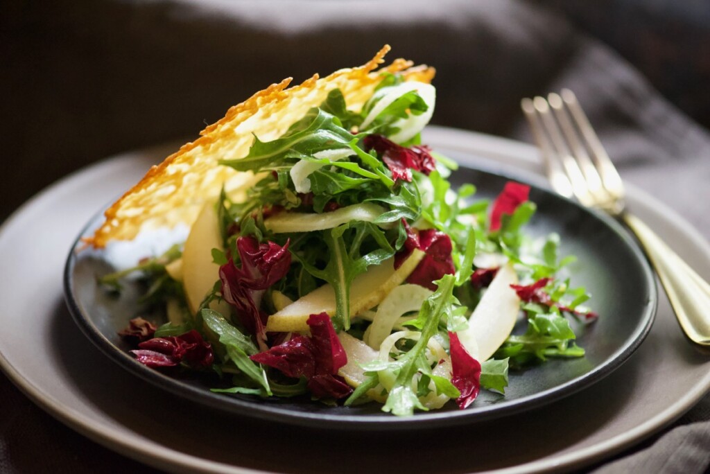 Chicories Salad with Pear and Honey Balsamic Vinaigrette