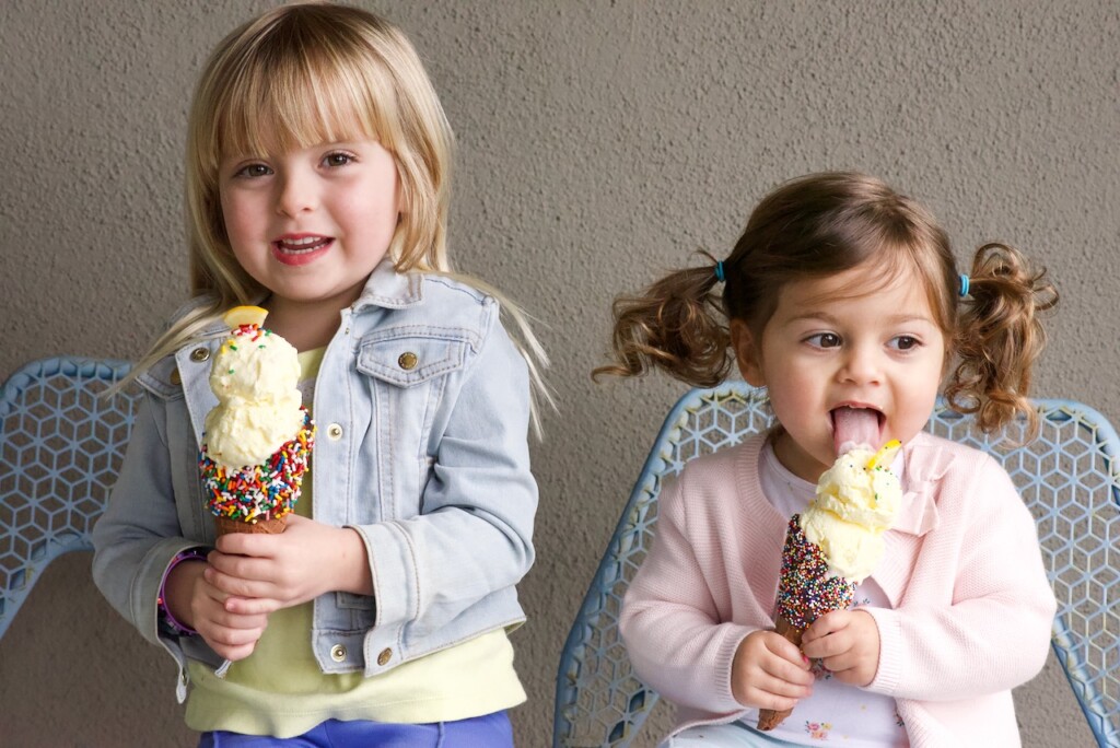 Kids and Lemon Ice Cream