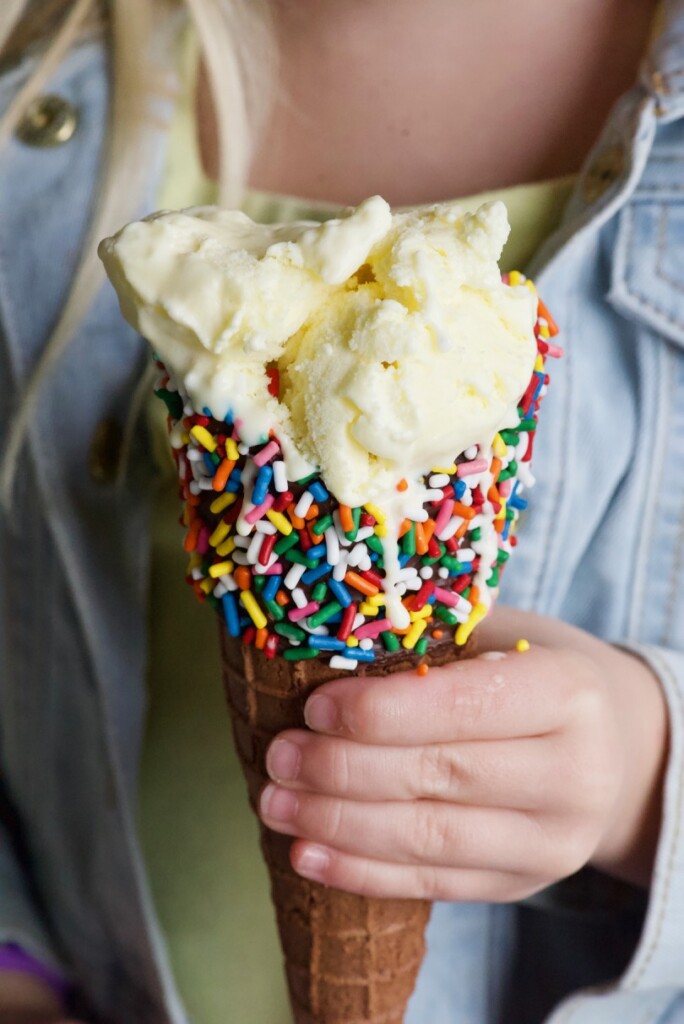 Lemon Ice Cream in Waffle Cone