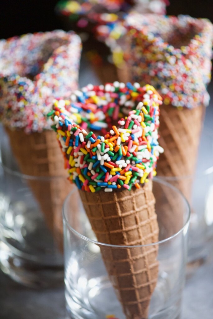 Chocolate Waffle Cones Chocolate Dipped