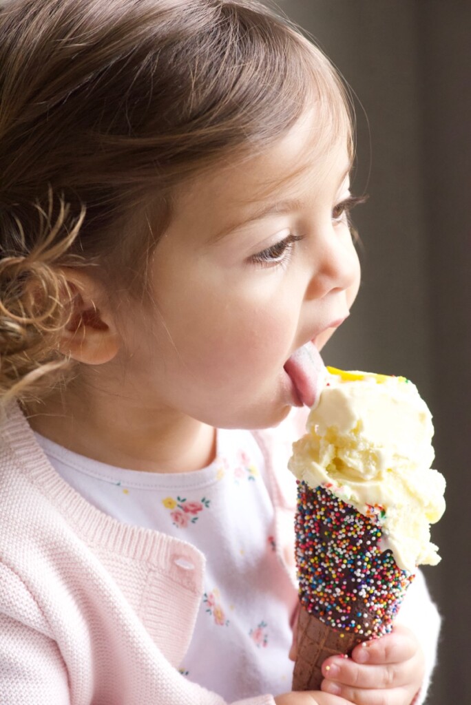 Hettie Rose licking Ice Cream