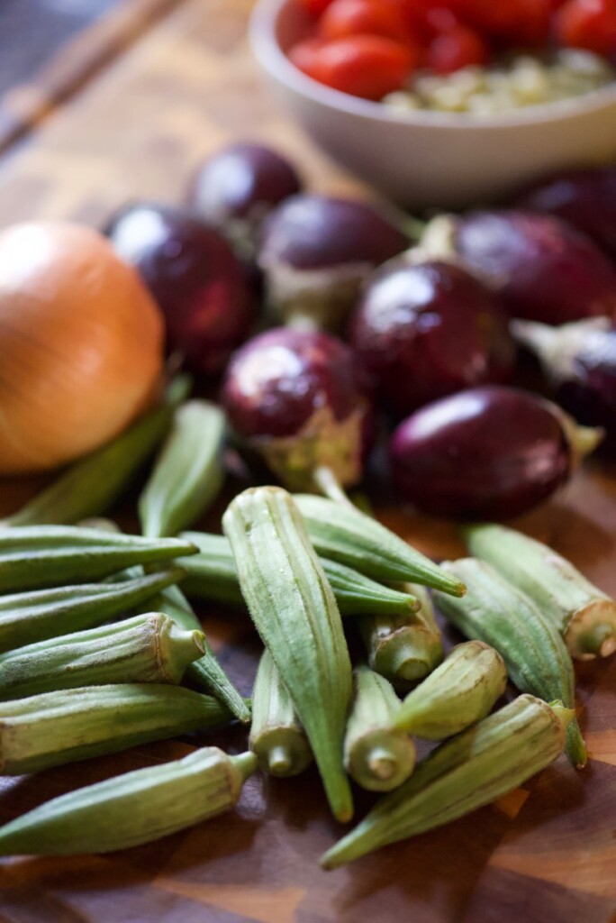 Okra and Eggplant