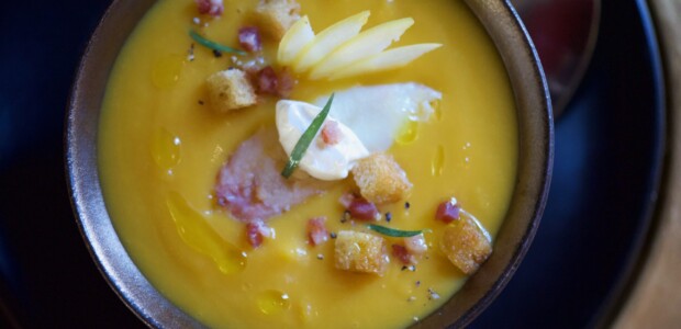 Butternut Bisque with Crab